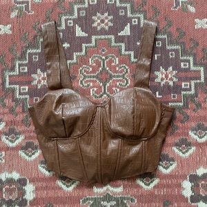 Brown Leather Corset top